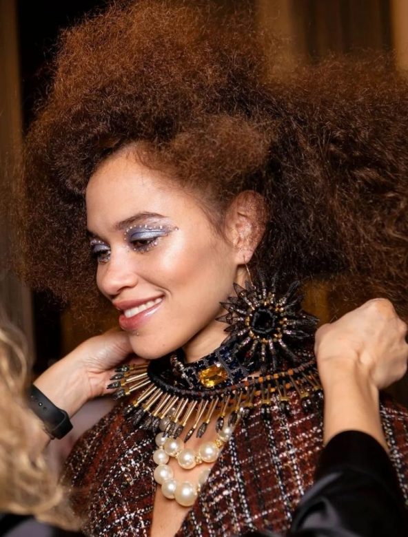 backstage beauty at Paul Costelloe AW2022
