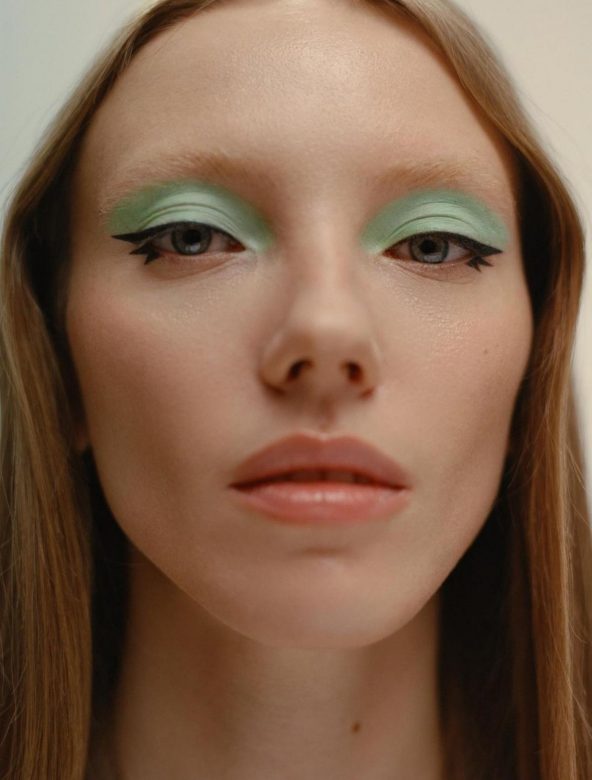 Model with green eyeshadow