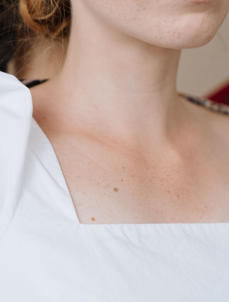 Close up neck image young woman 