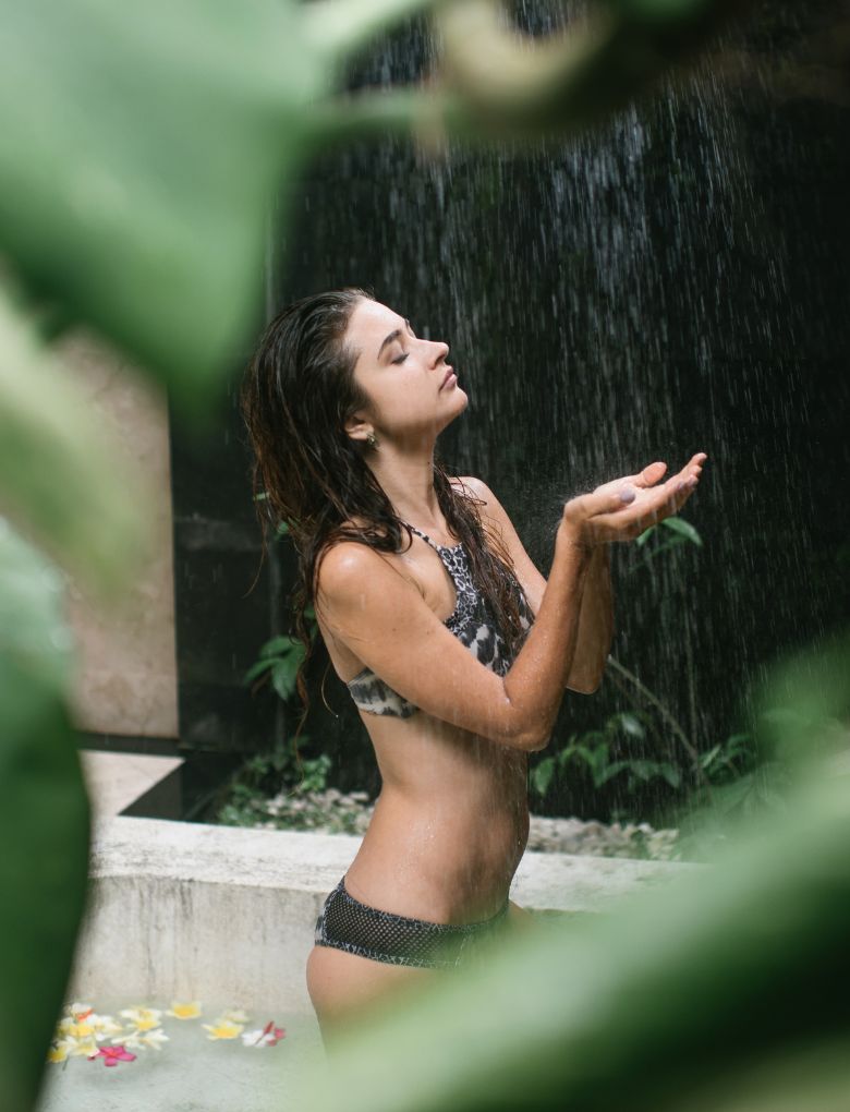 girl showering 